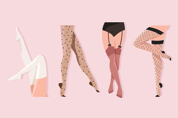 Free vector flat design pantyhose tights set