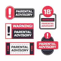 Free vector flat design parental advisory label