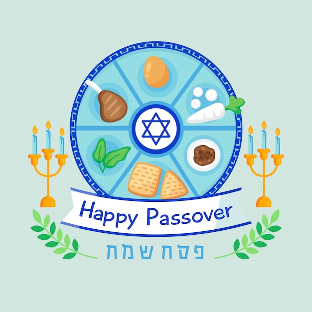 Flat design passover concept