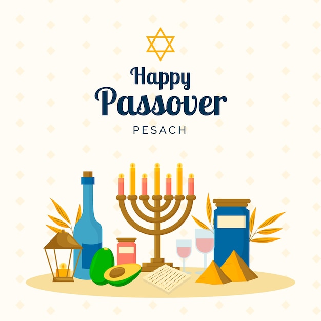 Flat design passover concept