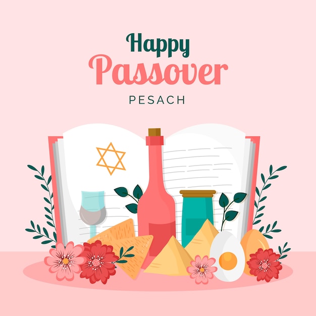 Free vector flat design passover concept