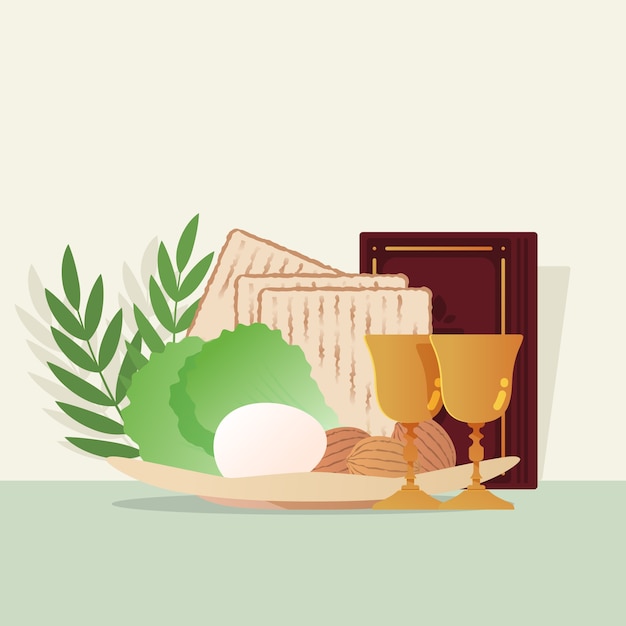 Free vector flat design passover concept