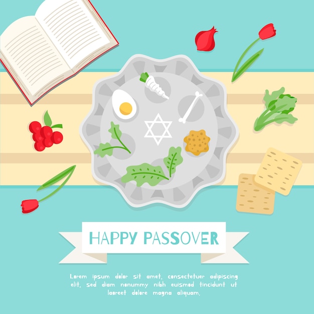 Free vector flat design passover event illustration