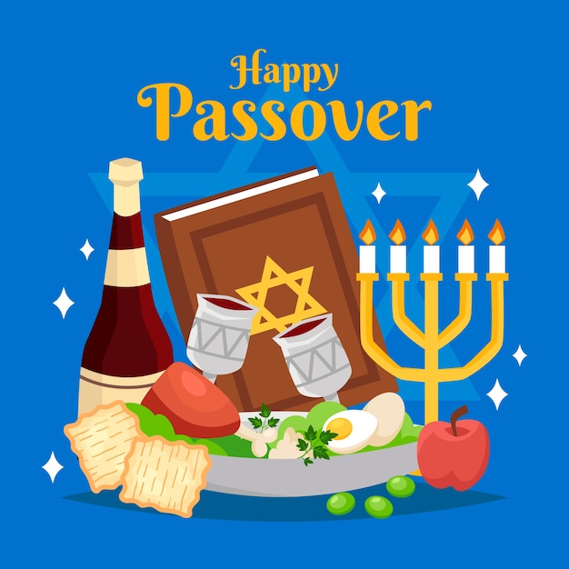 Flat design passover event