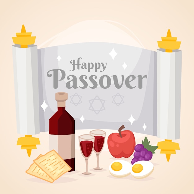 Flat design passover