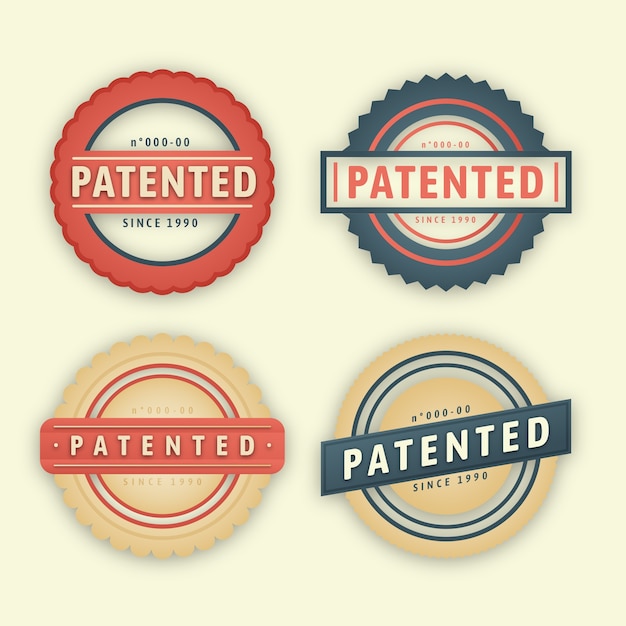 무료 벡터 평면 디자인 특허 우표 수집