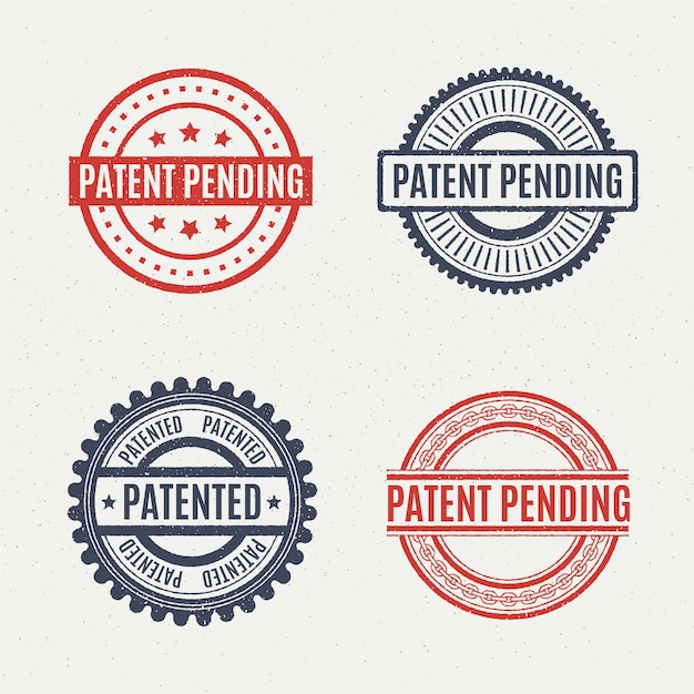 Free vector flat design patented stamp collection