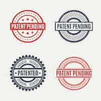 Free vector flat design patented stamp collection