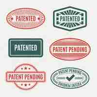 Free vector flat design patented stamp collection