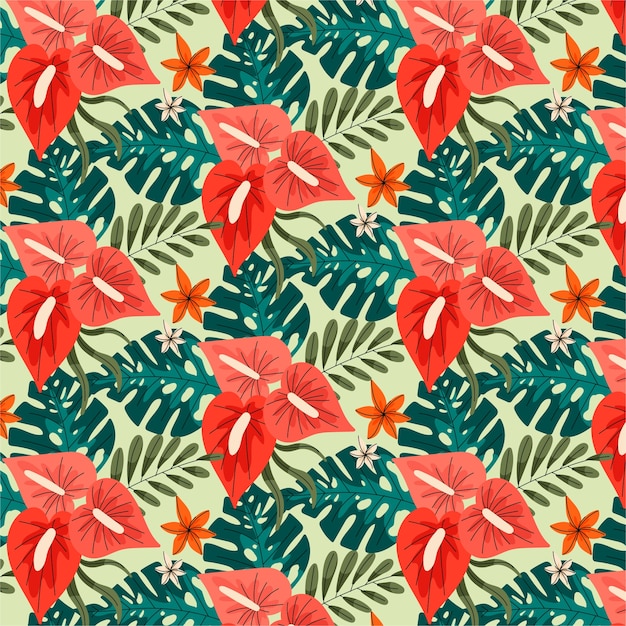 Free vector flat design pattern design of  hawaiian shirt