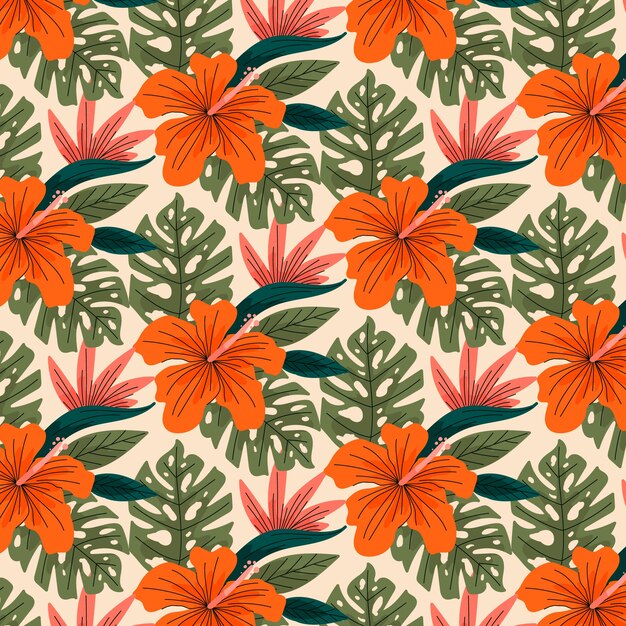 Flat design pattern design of  hawaiian shirt