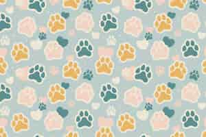 Free vector flat design paw prints background