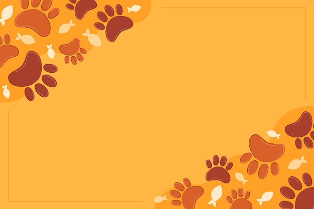 Free vector flat design paw prints background