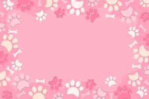 Free vector flat design paw prints background