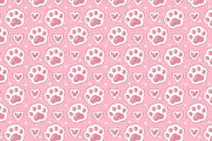 Free vector flat design paw prints background