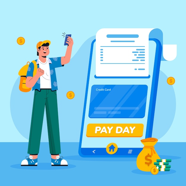 Free vector flat design payday illustration