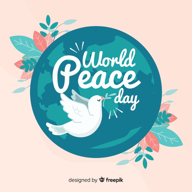 Flat design peace day background