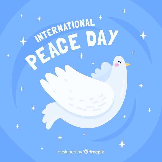 Free vector flat design peace day with a dove