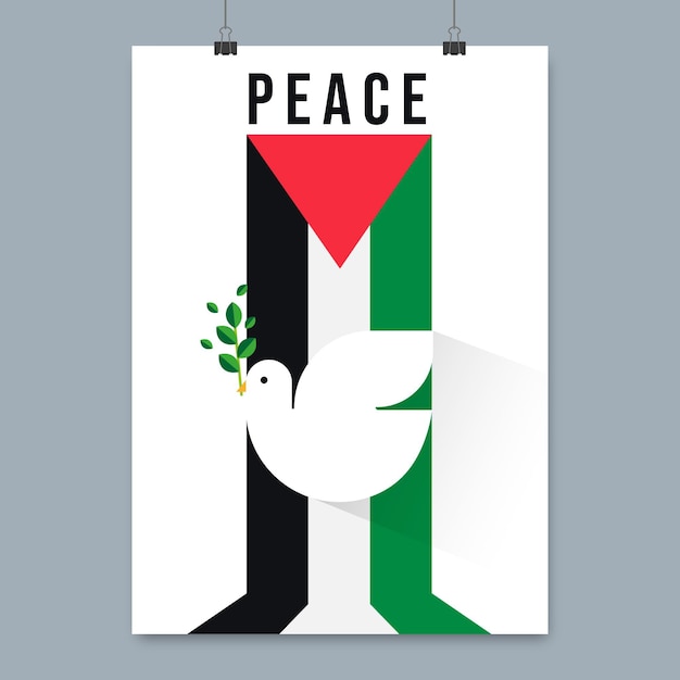 Free vector flat design peace poster template