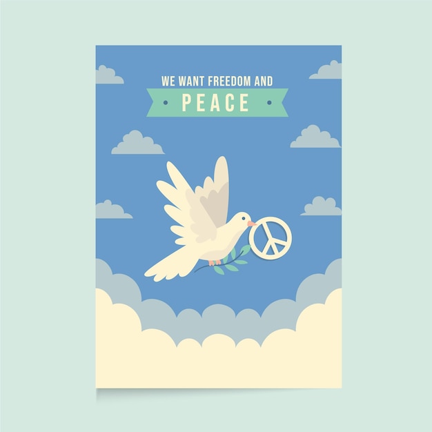 Free vector flat design peace poster template