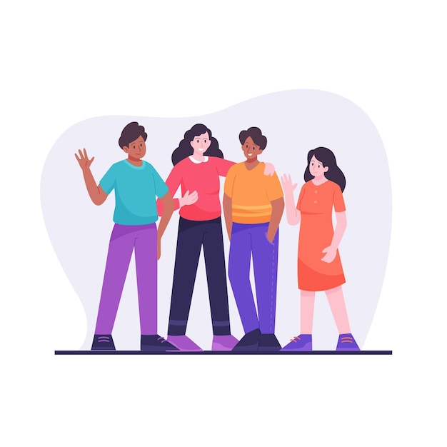 Flat design people celebrating youth day