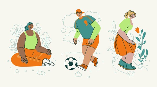 Free Vector flat design people doing outdoor activities