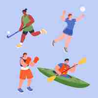 Free vector flat design people doing sports collection