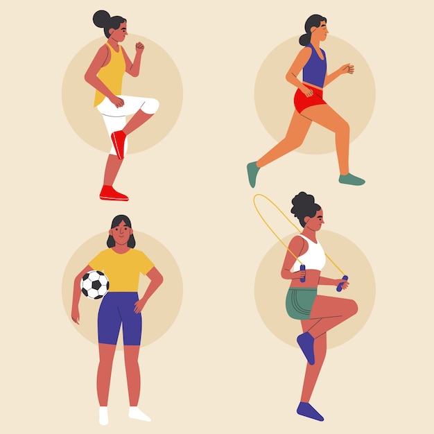 Free vector flat design people doing sports illustration