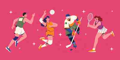 Free vector flat design people doing sports