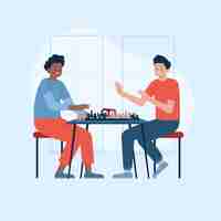 Free vector flat design of people playing chess