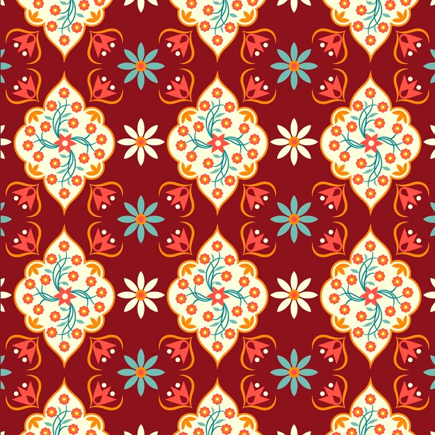 Flat  design persian carpet pattern design