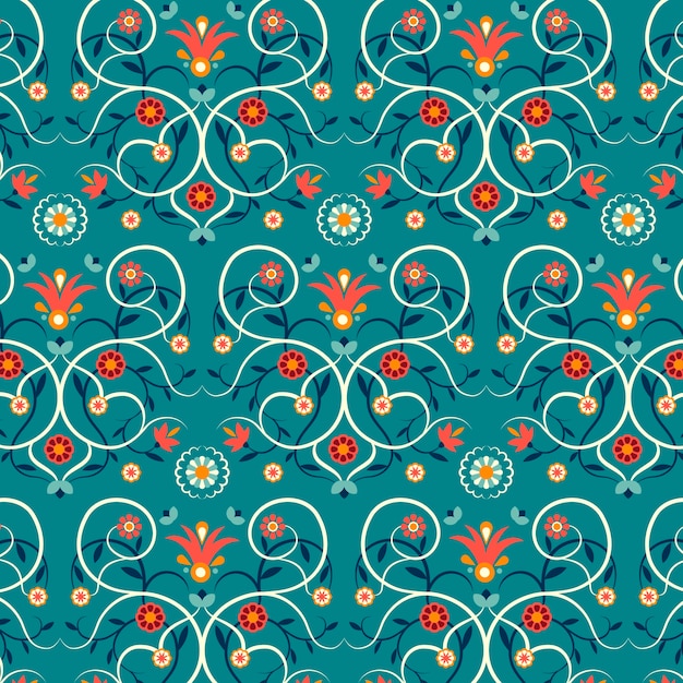 Flat  design persian carpet pattern design