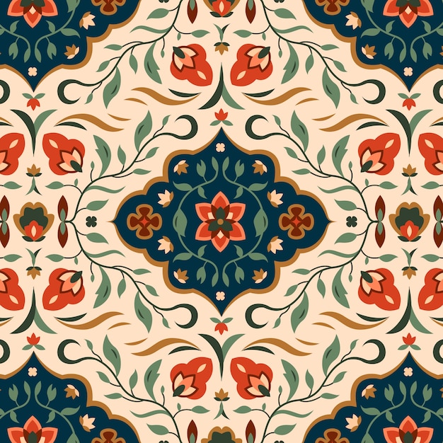 Flat design persian carpet pattern