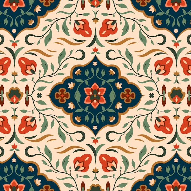 フラットなデザインのペルシャ絨毯のパターン