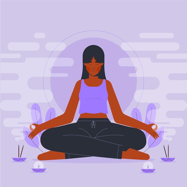 Free vector flat design person meditating