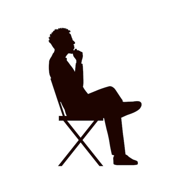 Free vector flat design person sitting silhouette