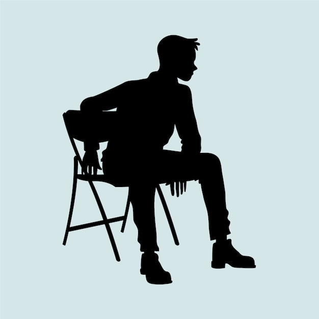 Free vector flat design person sitting silhouette