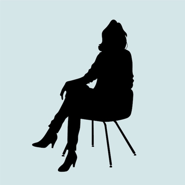 Flat design person sitting silhouette