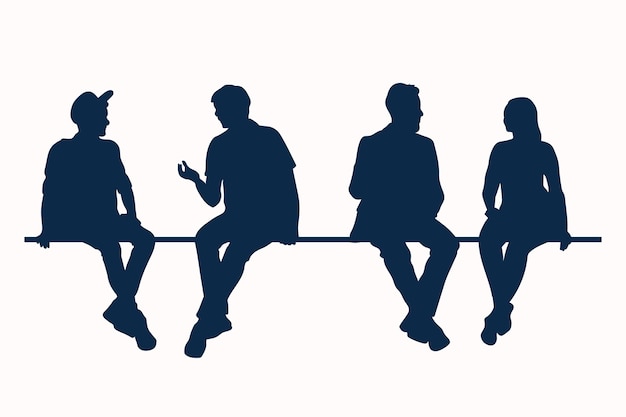 Flat design person sitting silhouette