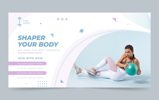 Flat design personal trainer facebook post