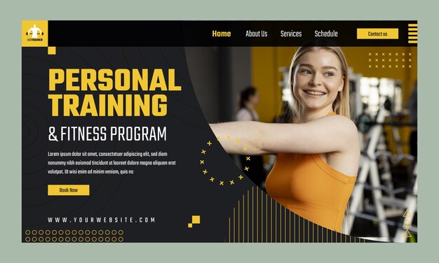 Flat design personal trainer landing page