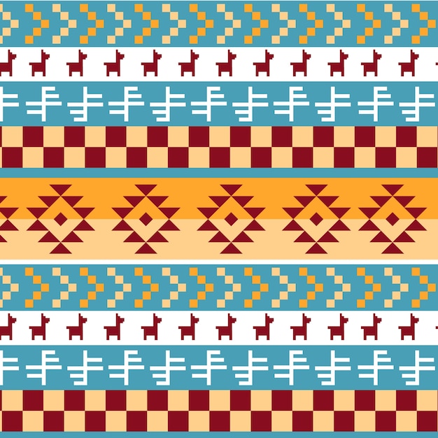 Flat design peruvian pattern illustration