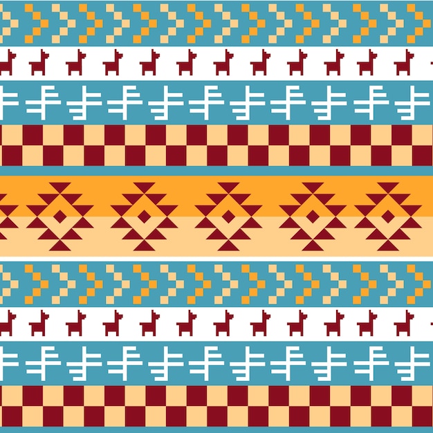 Free Vector flat design peruvian pattern illustration
