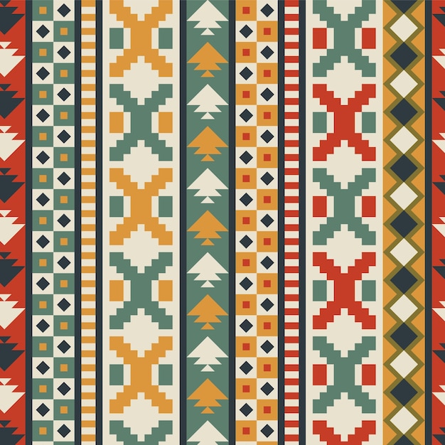 無料ベクター フラットなデザインのペルーのパターン