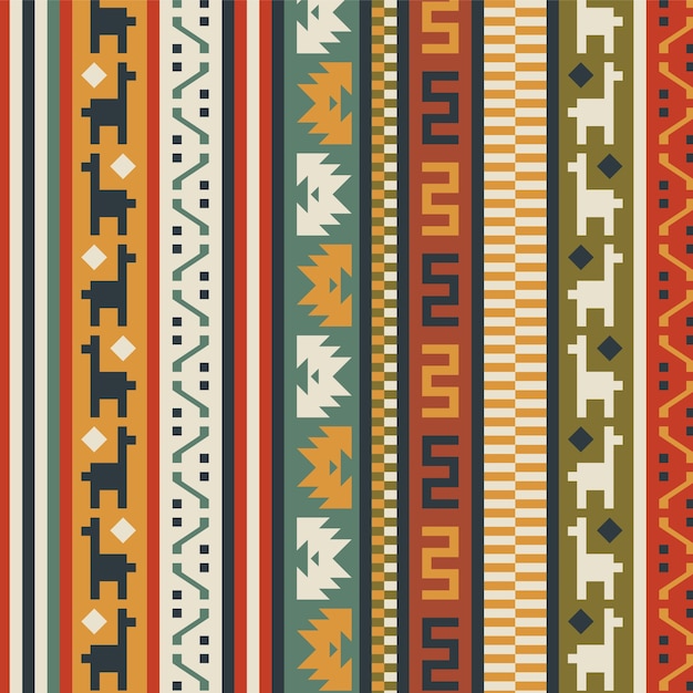 Flat design peruvian pattern