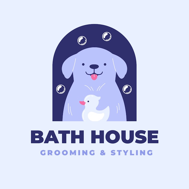 Flat design pet grooming template