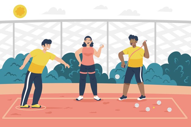 Flat design petanque illustration