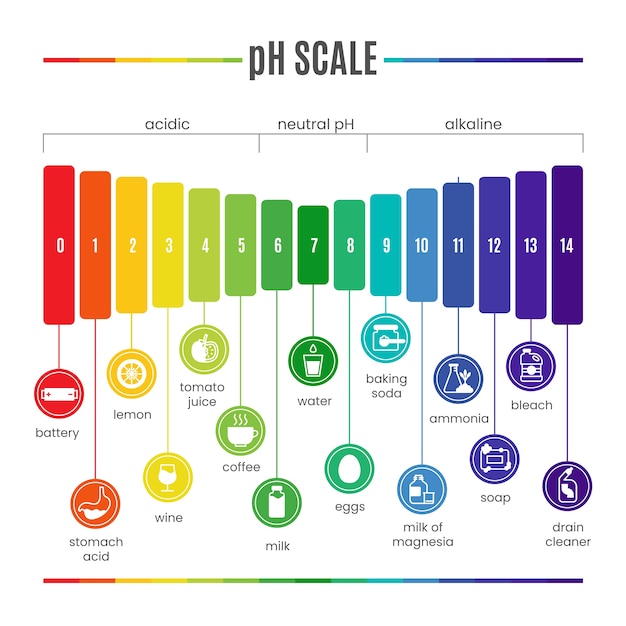 Flat design ph scale infographic