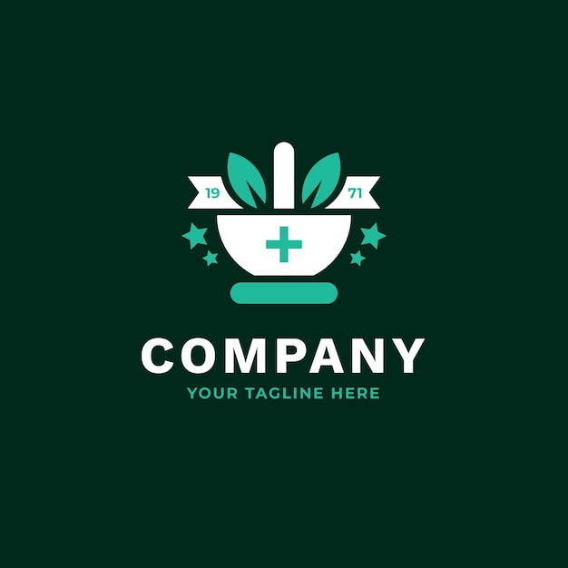 Flat design pharmacy logo template
