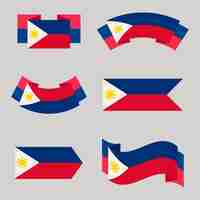 Free vector flat design philippine flag set